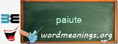 WordMeaning blackboard for paiute